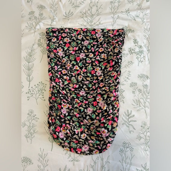 AFRM Los Angeles Desani Ruched Skirt in Noir Ditsy, size L, NWOT! Love Island - Picture 2 of 7